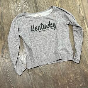 Royce Sweatshirt Kentucy The Bluegrass State Print Pullover Raglan Sleeve Gray S